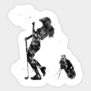 Girl golfer Sticker